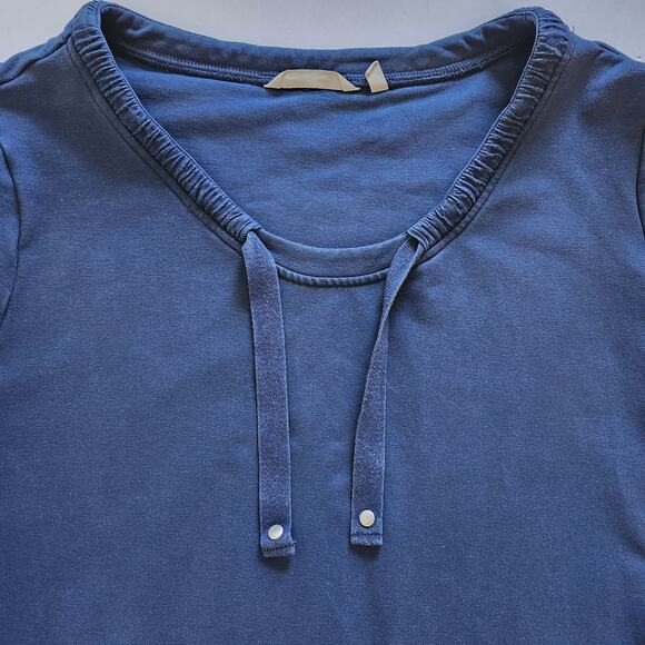 Soft Surroundings Blue Pull on Cotton Spandex Top with Gathered Trim Size 2X - Picture 7 of 10